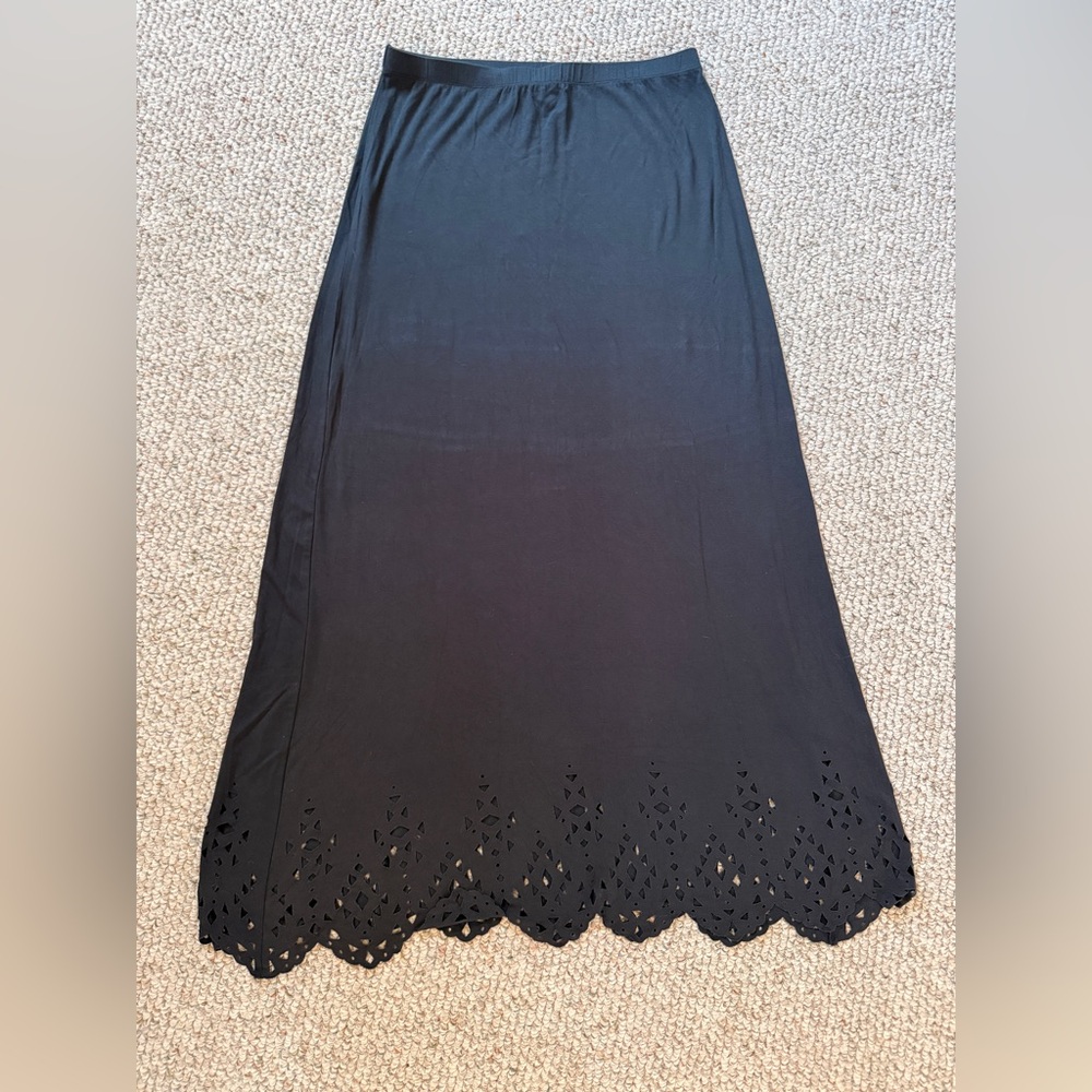 Volcom Black Maxi Skirt with Intricate Hem